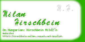 milan hirschbein business card
